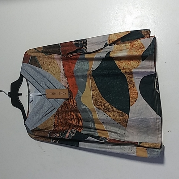 Women's top tunic blouse earthy colors size large ten ency - Picture 1 of 10